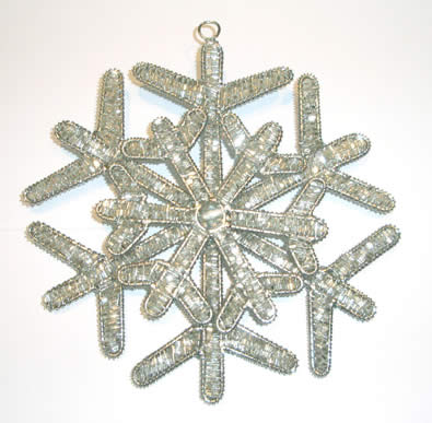beaded snowflake christmas decoration